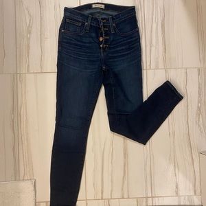 Madewell 9” High rise skinny jean with button fly
